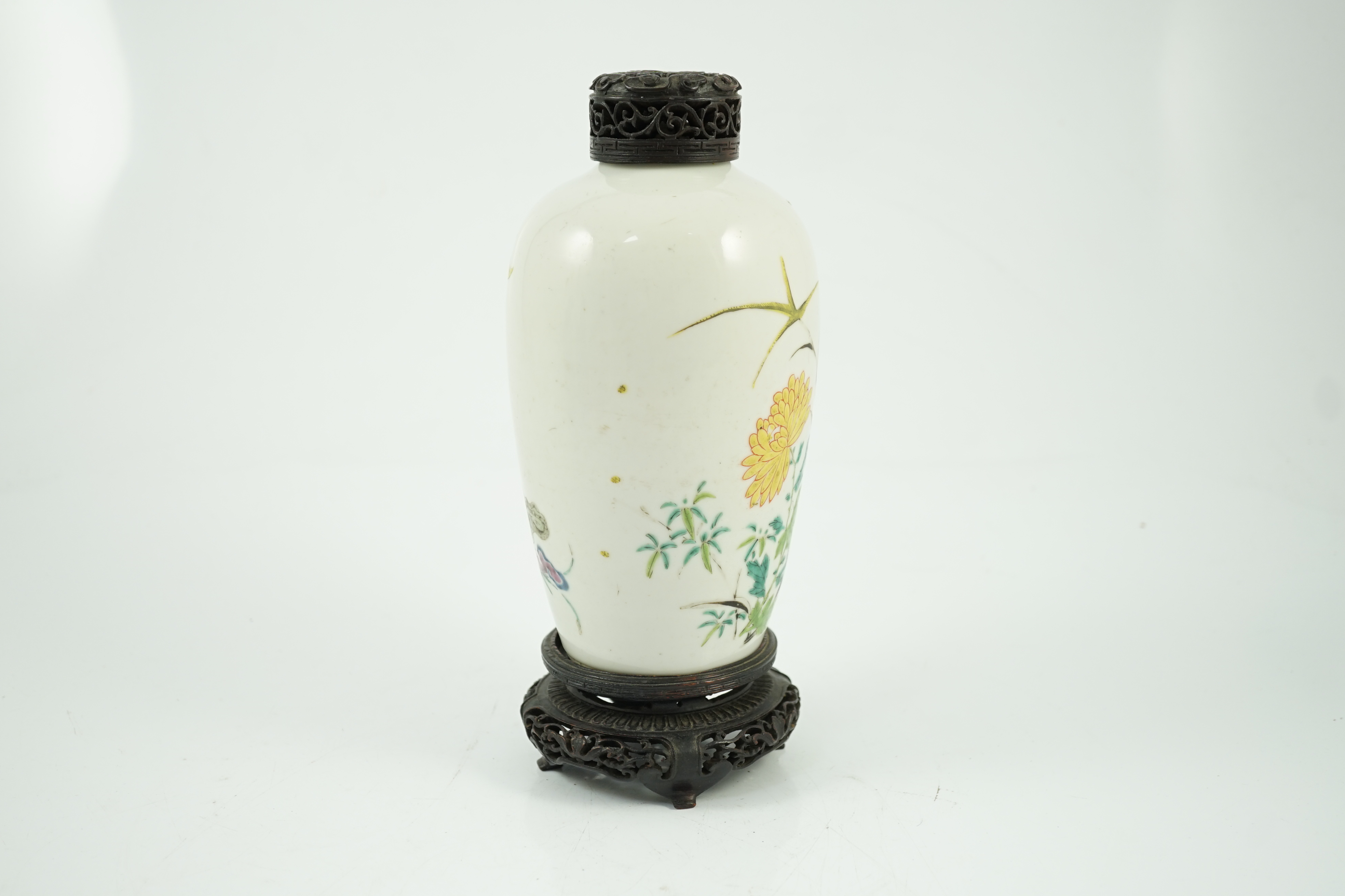 A Chinese famille rose ovoid vase, Yongzheng period